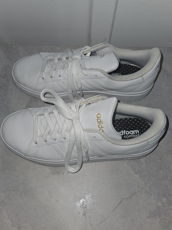 adidas Shoes - Adidas Wome's White Cloudfoam Comfort Lace-Up Sneakers
